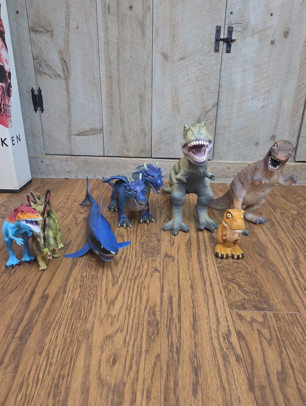 Dinosaur Dragon Shark Toys Figures Soft Realistic Jumbo Figures Lot Of 7